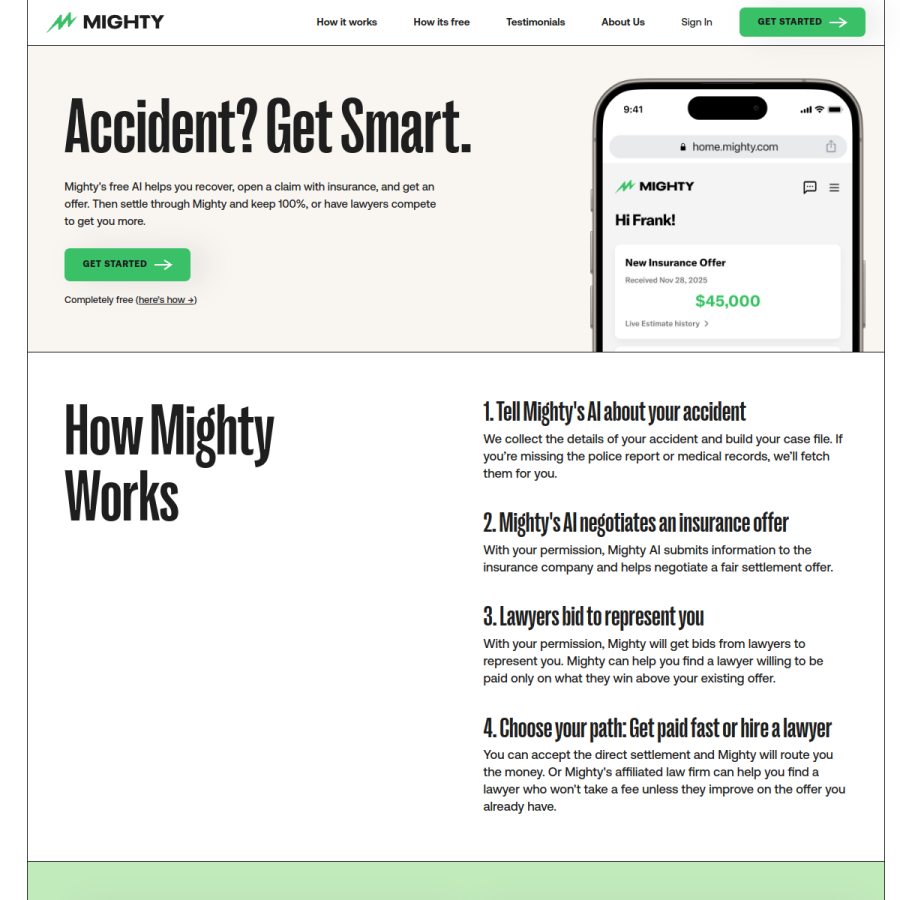 mighty.com homepage screenshot