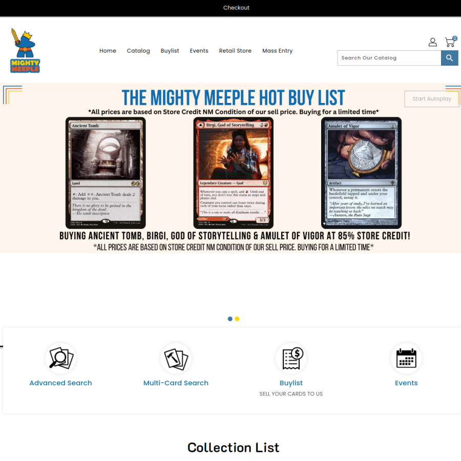 mightymeeple.com homepage screenshot