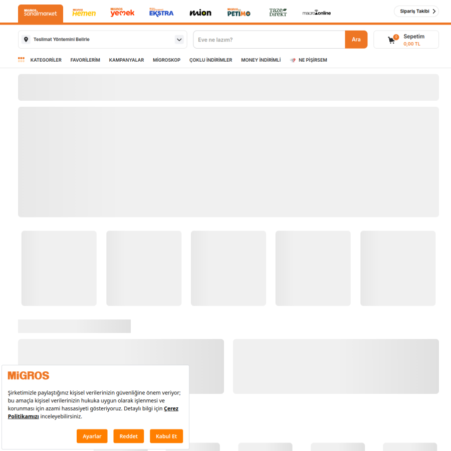migros.com.tr homepage screenshot