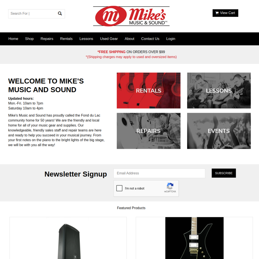 mikesmusic.net homepage screenshot