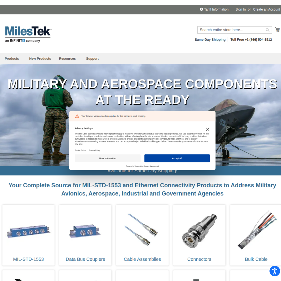 milestek.com homepage screenshot