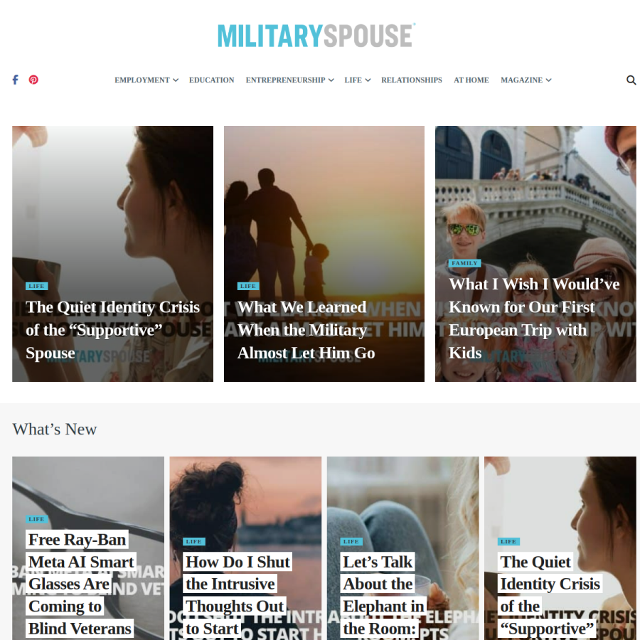 militaryspouse.com homepage screenshot