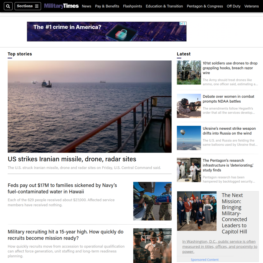militarytimes.com homepage screenshot