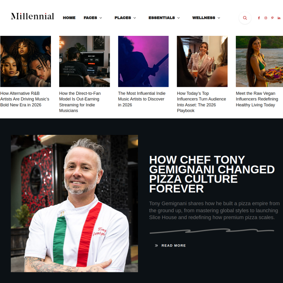 millennialmagazine.com homepage screenshot