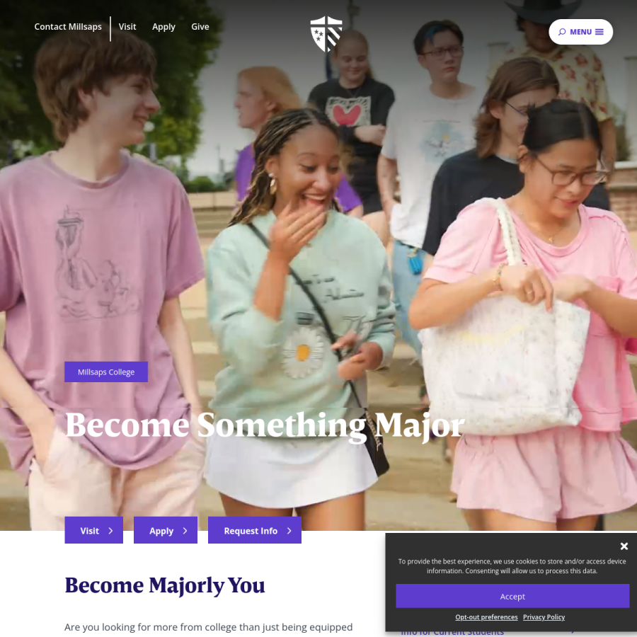 millsaps.edu homepage screenshot