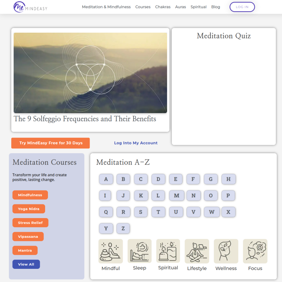 mindeasy.com homepage screenshot