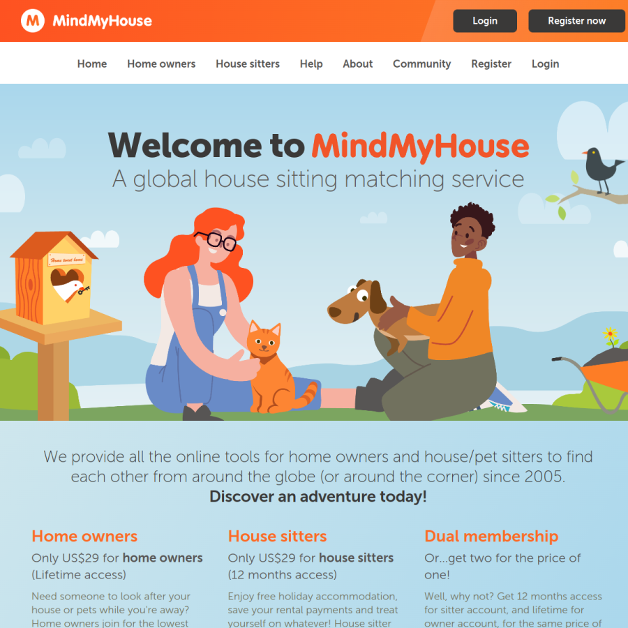 mindmyhouse.com homepage screenshot