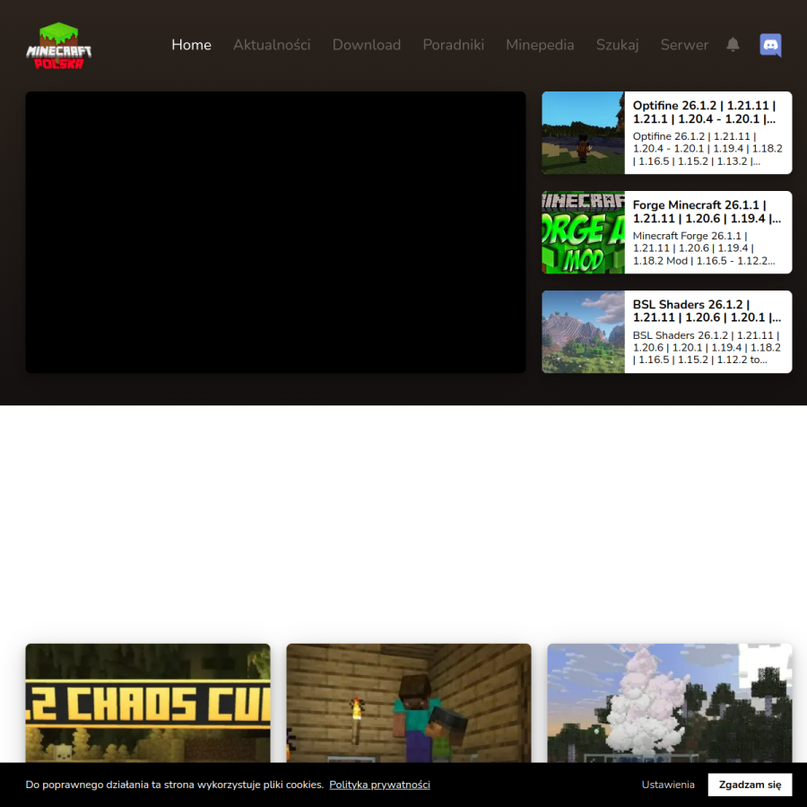 minecraft.org.pl homepage screenshot