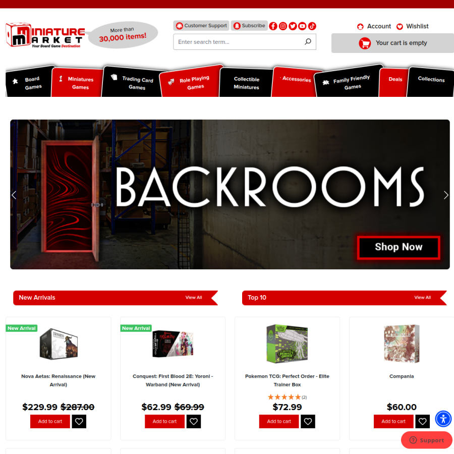 miniaturemarket.com homepage screenshot