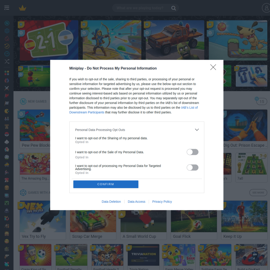 miniplay.com homepage screenshot