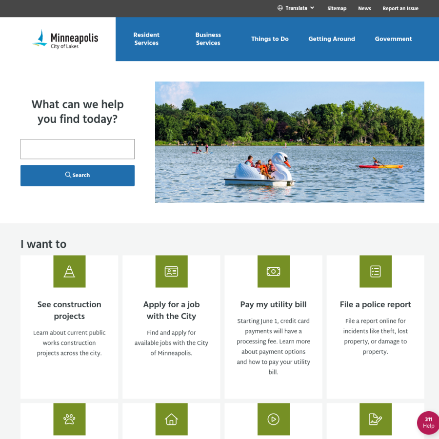minneapolismn.gov homepage screenshot