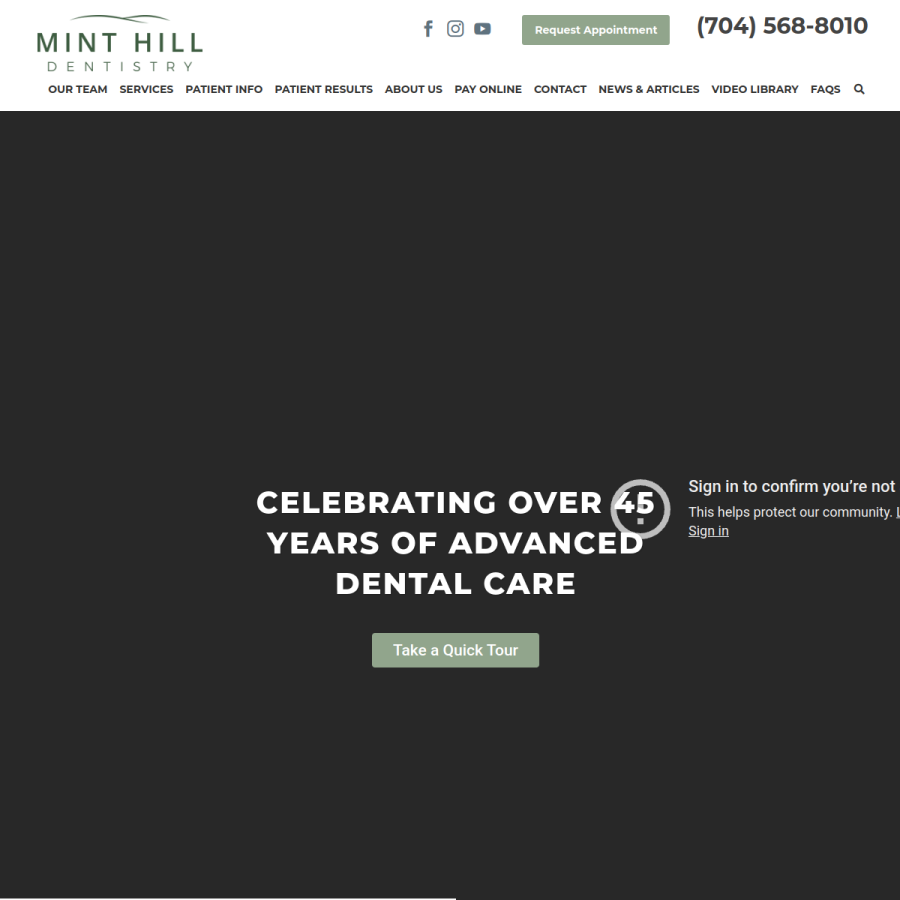 minthilldentistry.com homepage screenshot