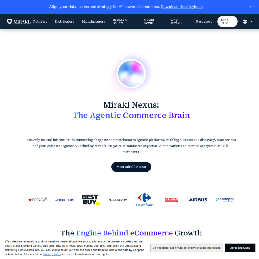 mirakl.com homepage screenshot