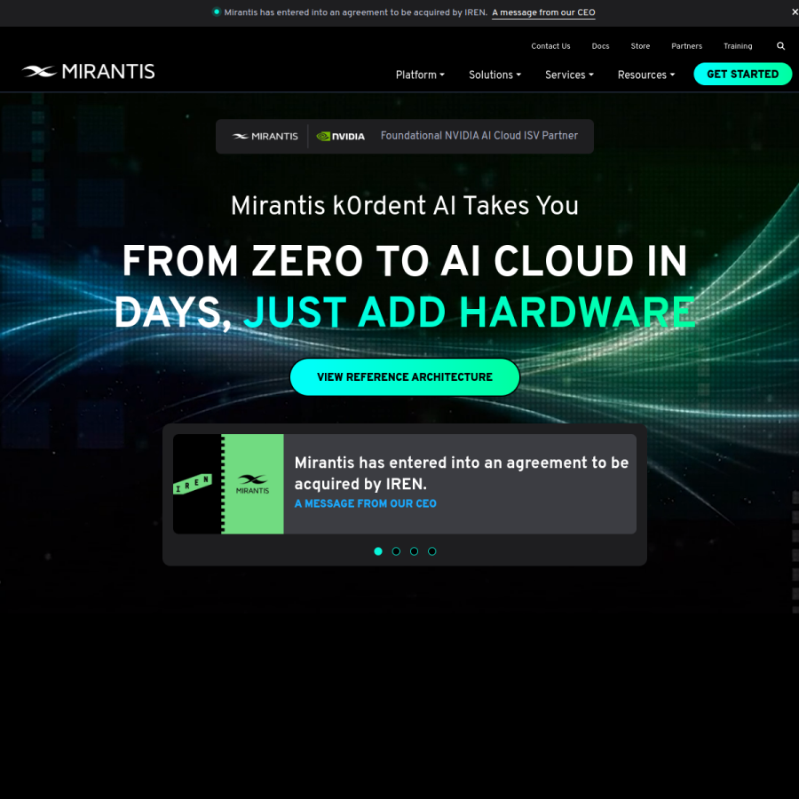 mirantis.com homepage screenshot