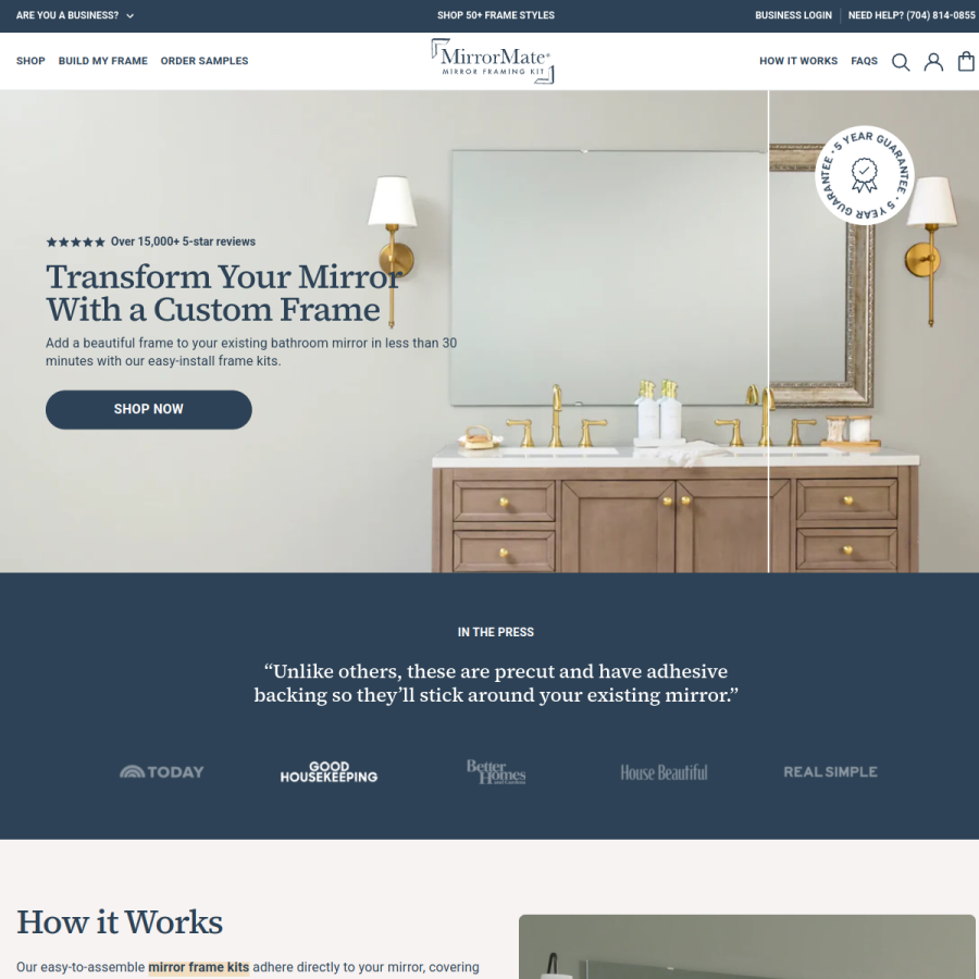 mirrormate.com homepage screenshot