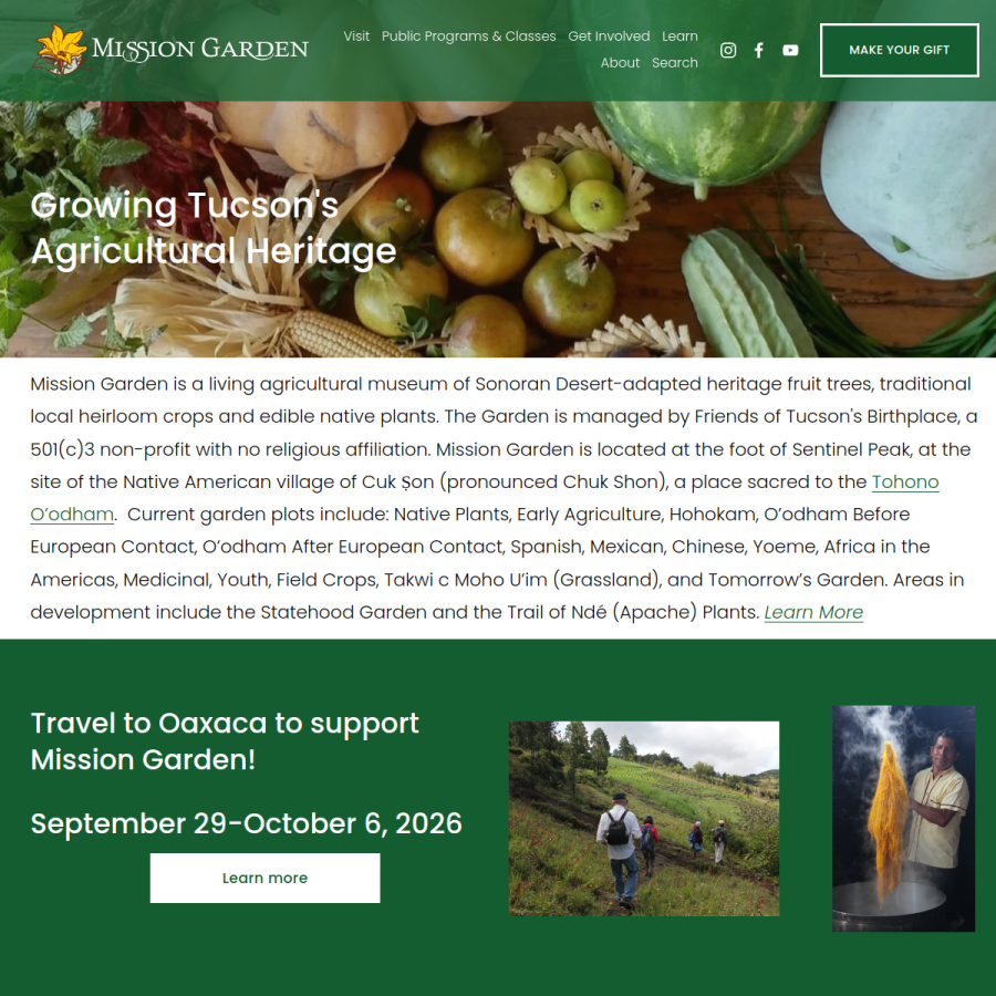 missiongarden.org homepage screenshot