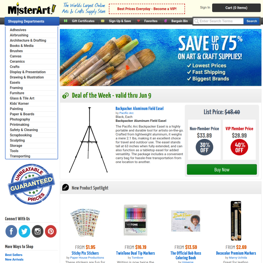misterart.com homepage screenshot