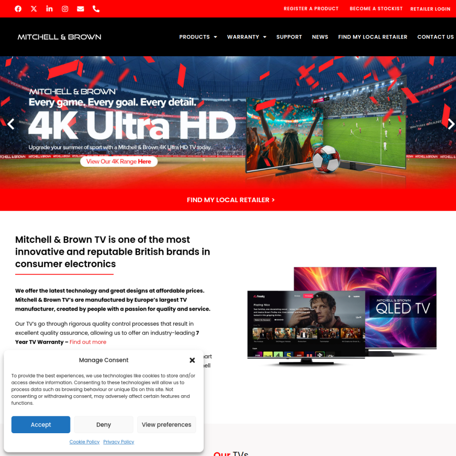 mitchellandbrown.co.uk homepage screenshot
