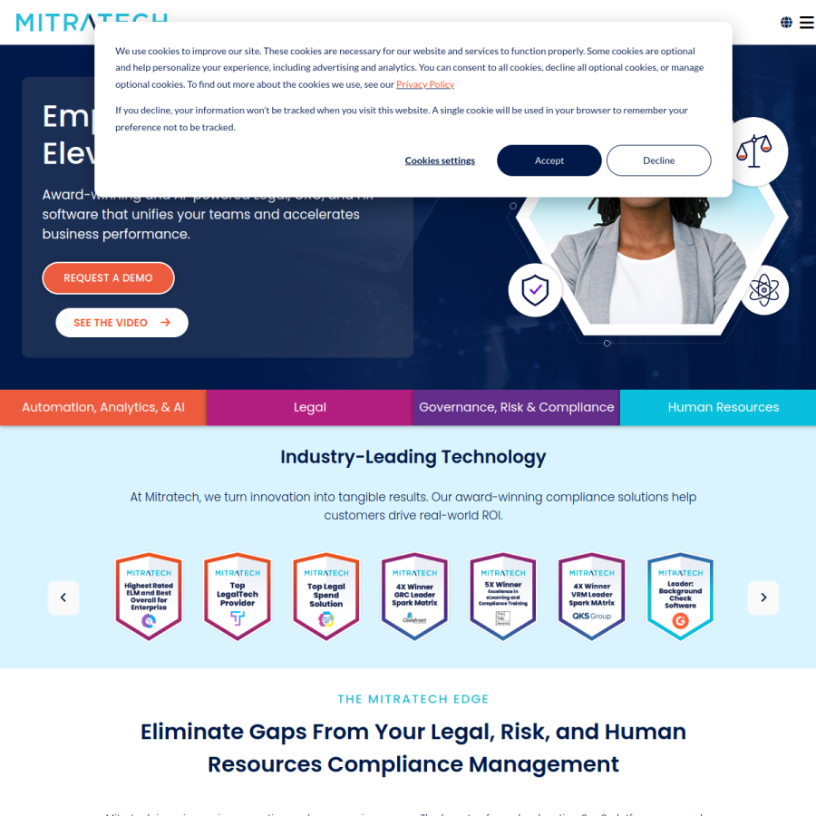 mitratech.com homepage screenshot