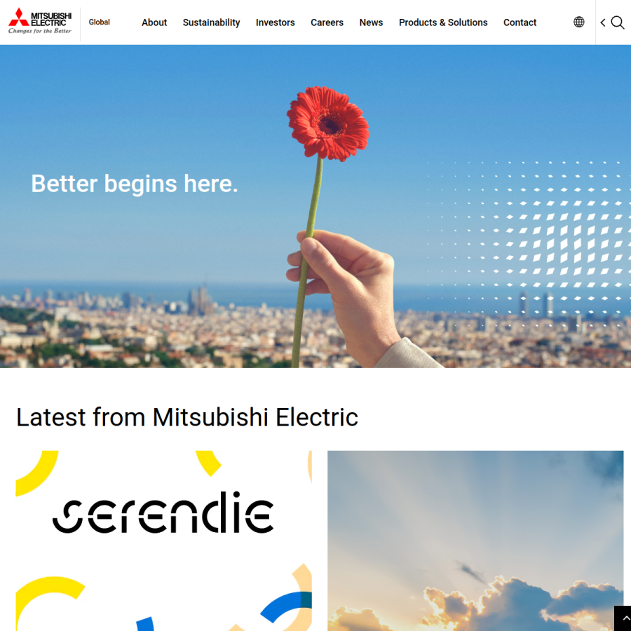 mitsubishielectric.com homepage screenshot