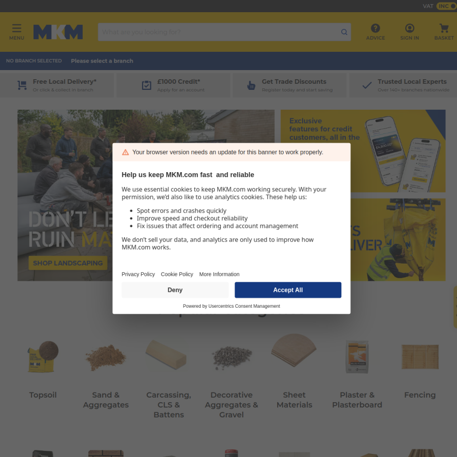 mkm.com homepage screenshot
