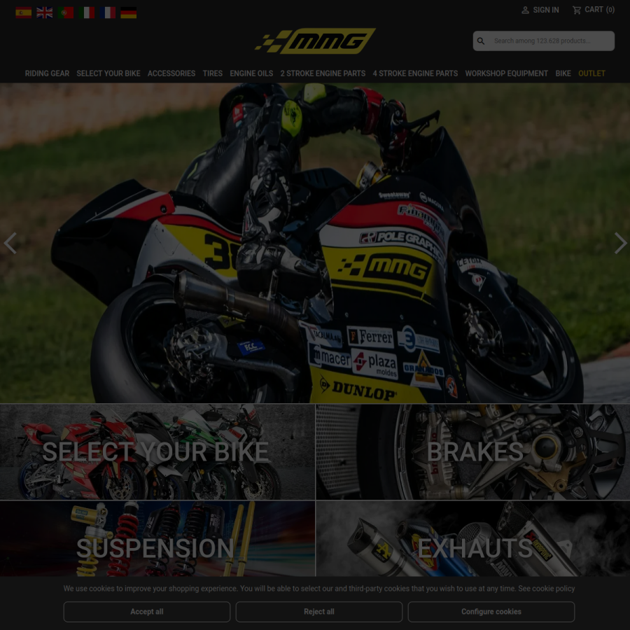 mmgracingstore.com homepage screenshot
