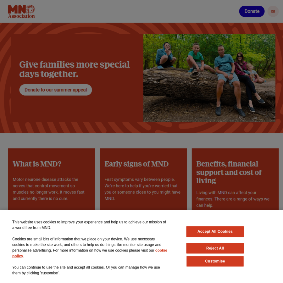 mndassociation.org homepage screenshot