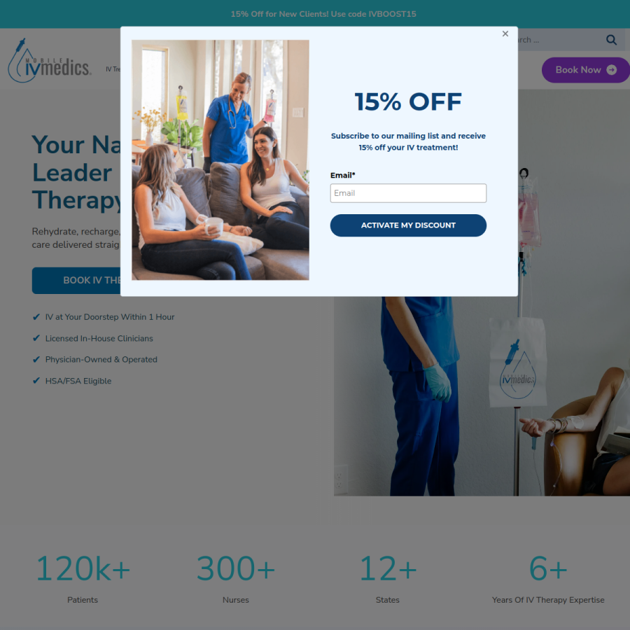 mobileivmedics.com homepage screenshot
