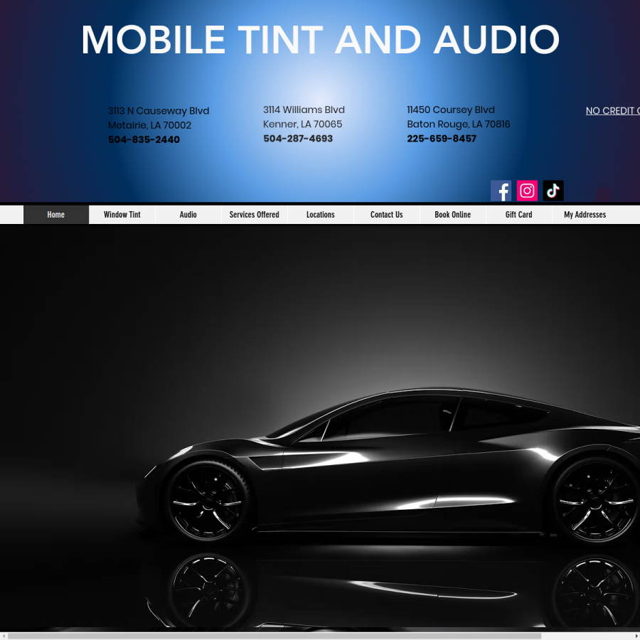 mobiletintandaudio.com homepage screenshot