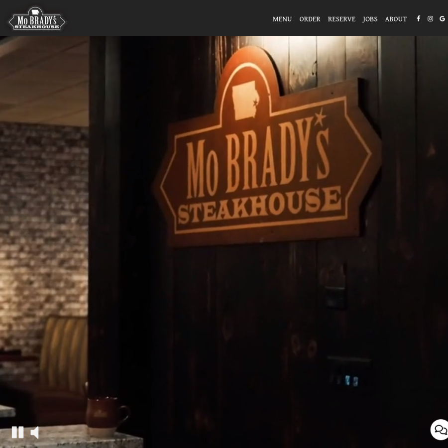 mobradyssteakhouse.com homepage screenshot
