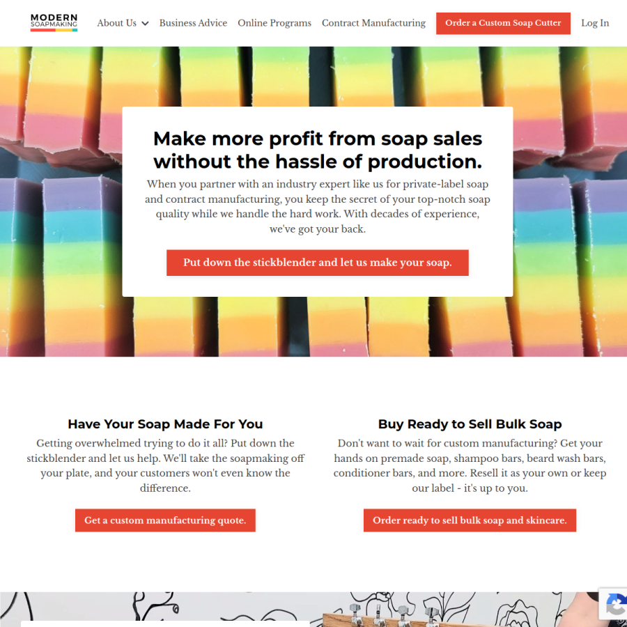 modernsoapmaking.com homepage screenshot