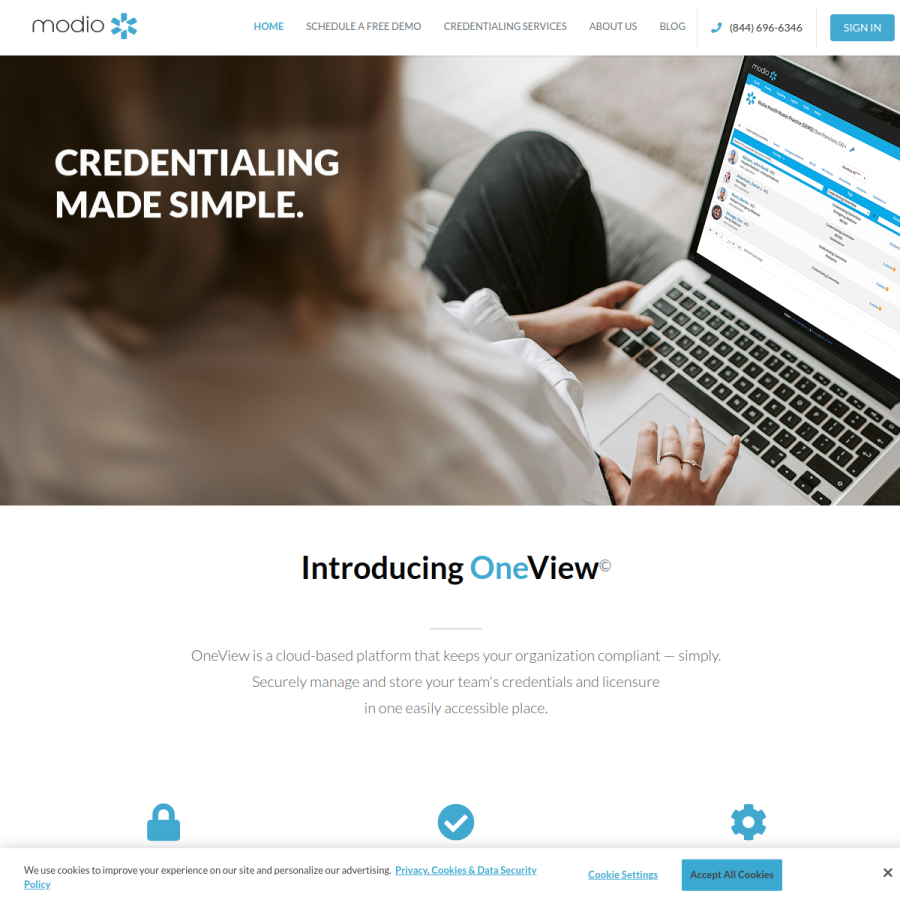 modiohealth.com homepage screenshot