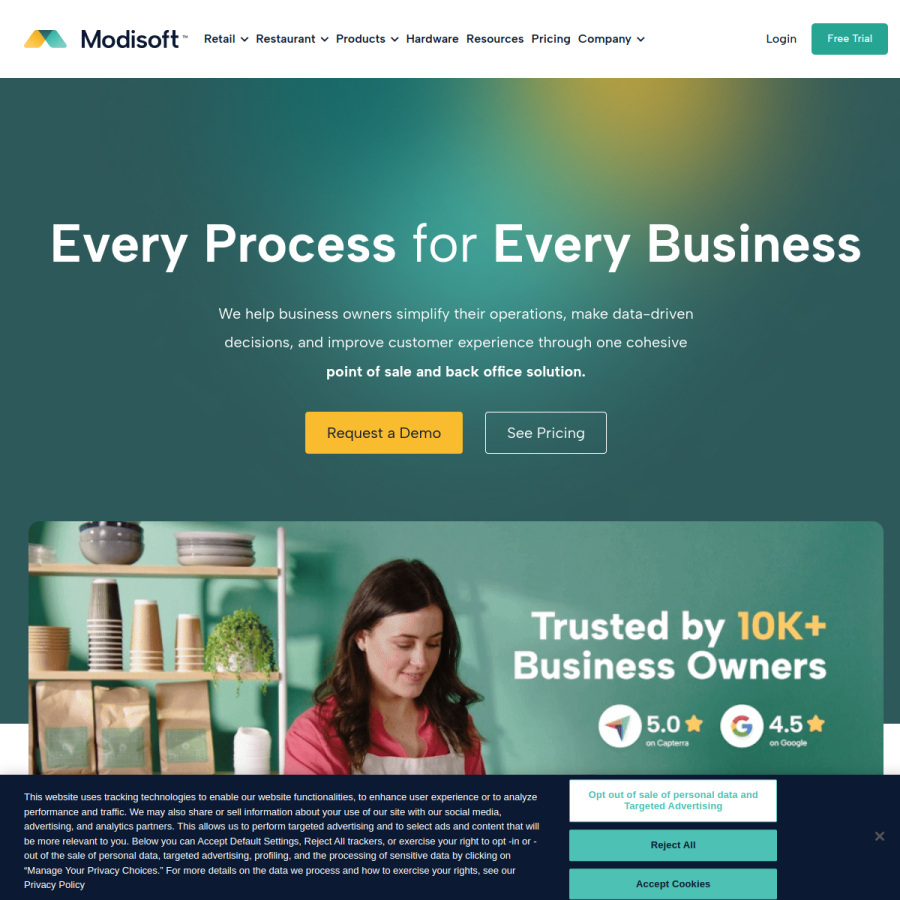 modisoft.com homepage screenshot