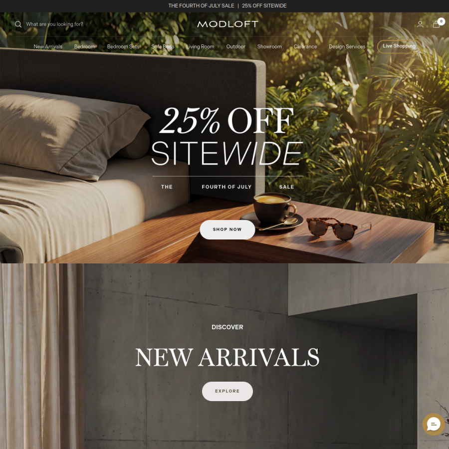 modloft.com homepage screenshot