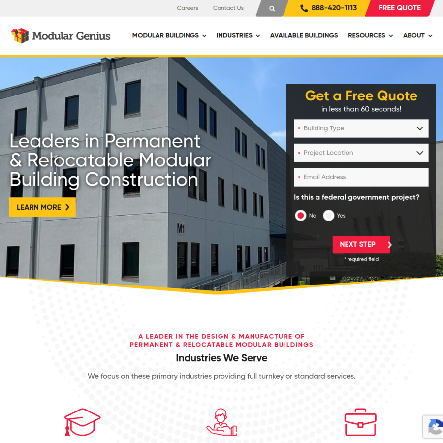 modulargenius.com homepage screenshot