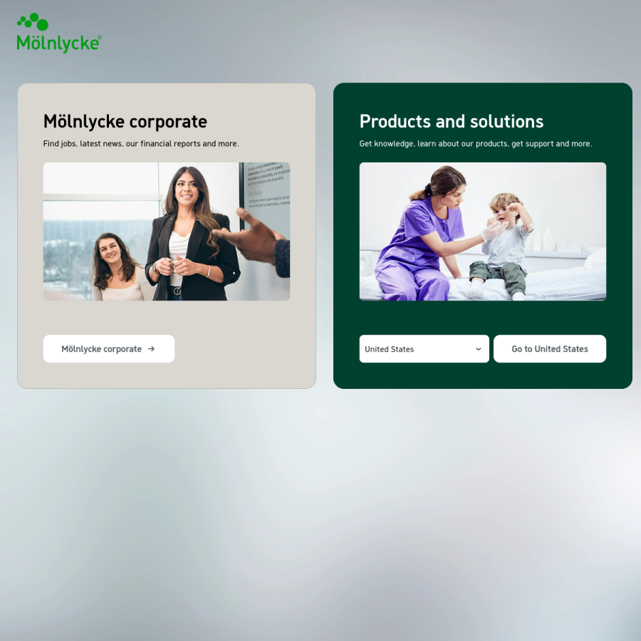 molnlycke.com homepage screenshot