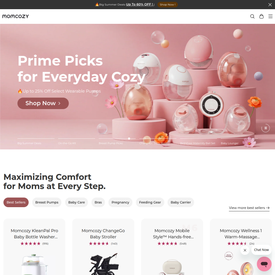 momcozy.com homepage screenshot