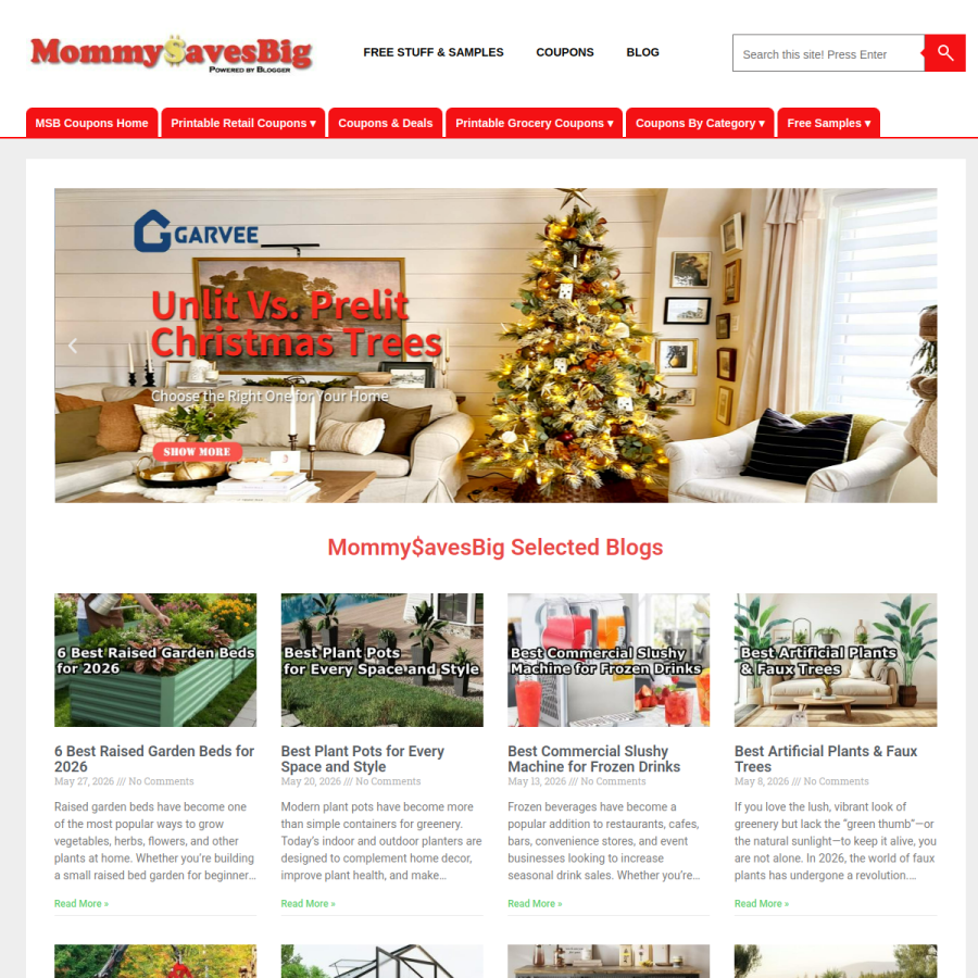 mommysavesbig.com homepage screenshot