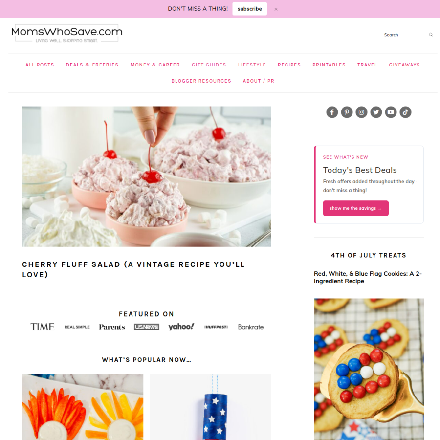 momswhosave.com homepage screenshot