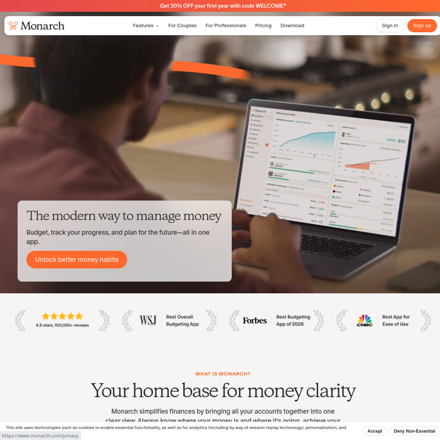 monarch.com homepage screenshot