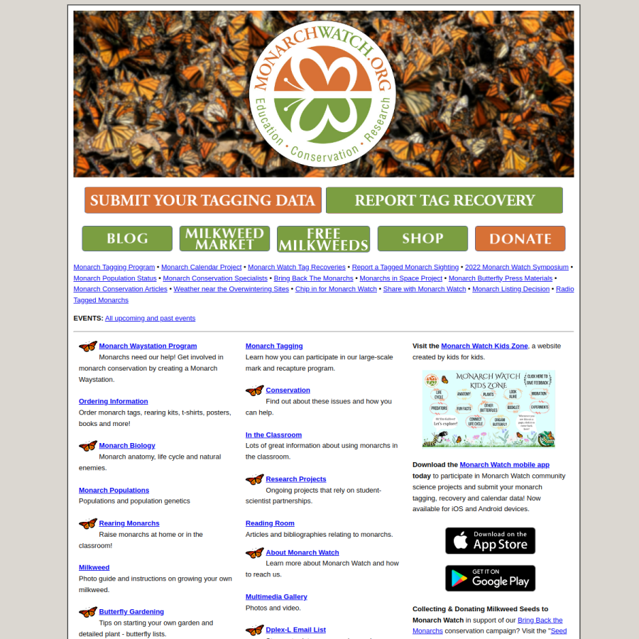 monarchwatch.org homepage screenshot