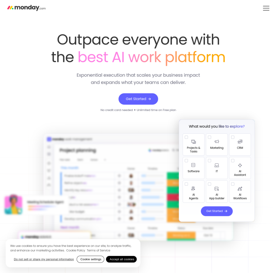 monday.com homepage screenshot