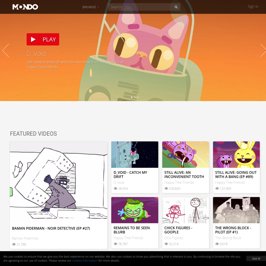 mondomedia.com homepage screenshot