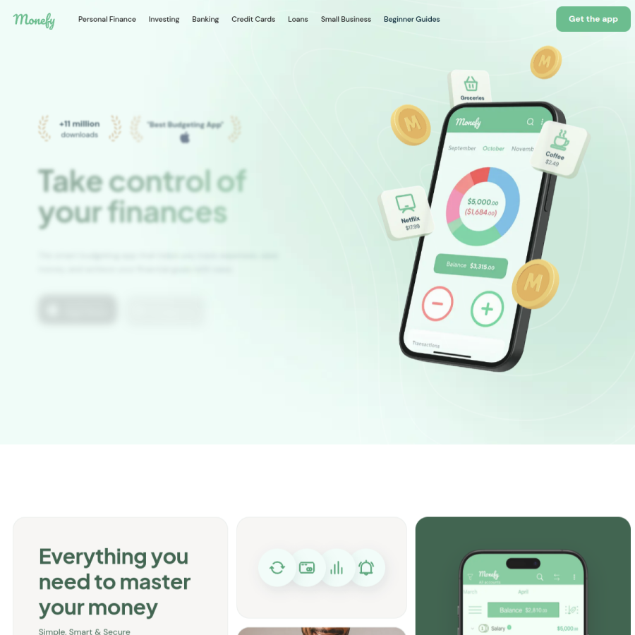 monefy.com homepage screenshot