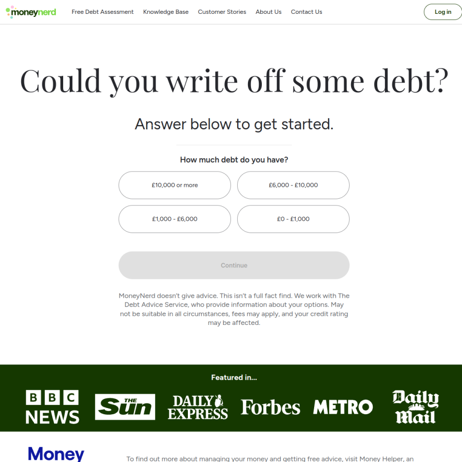 moneynerd.co.uk homepage screenshot