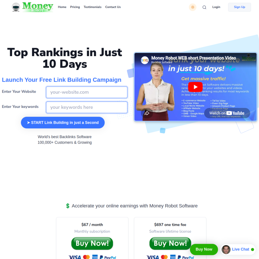 moneyrobot.com homepage screenshot