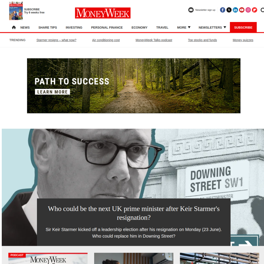 moneyweek.com homepage screenshot