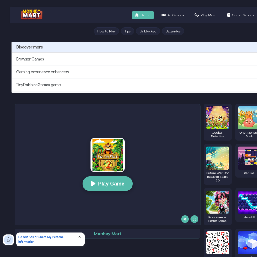 monkeymart.one homepage screenshot
