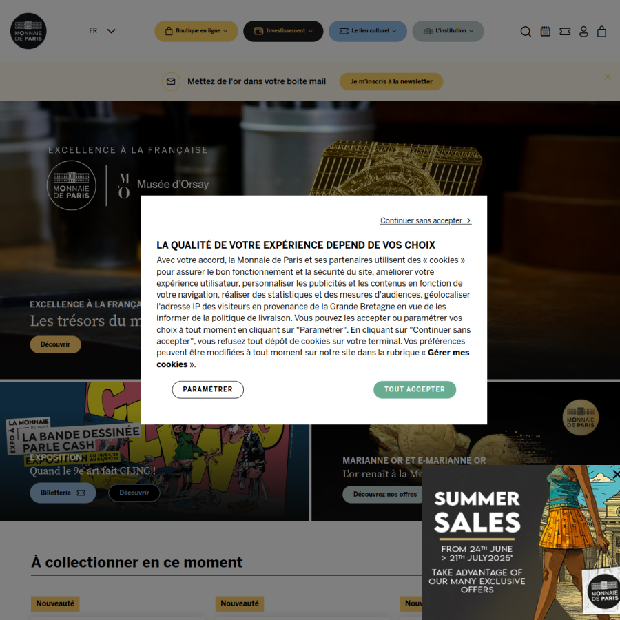 monnaiedeparis.fr homepage screenshot