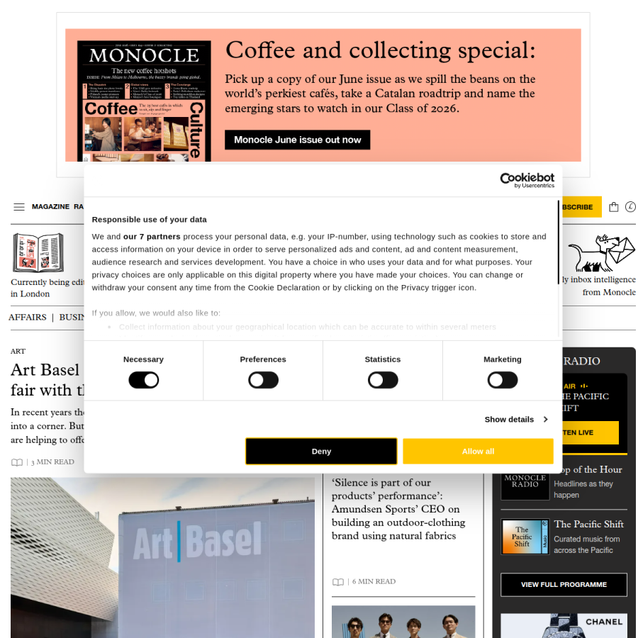 monocle.com homepage screenshot